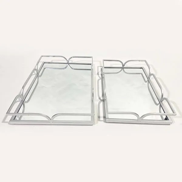 S/2 ΔΙΣΚΟΙ ΜΕΤΑΛΛΙΚΟΙ ΜΕ ΚΑΘΡΕΦΤΗ ΑΣΗΜΙ 45X30X6cm 40X24X6cm|752-16093