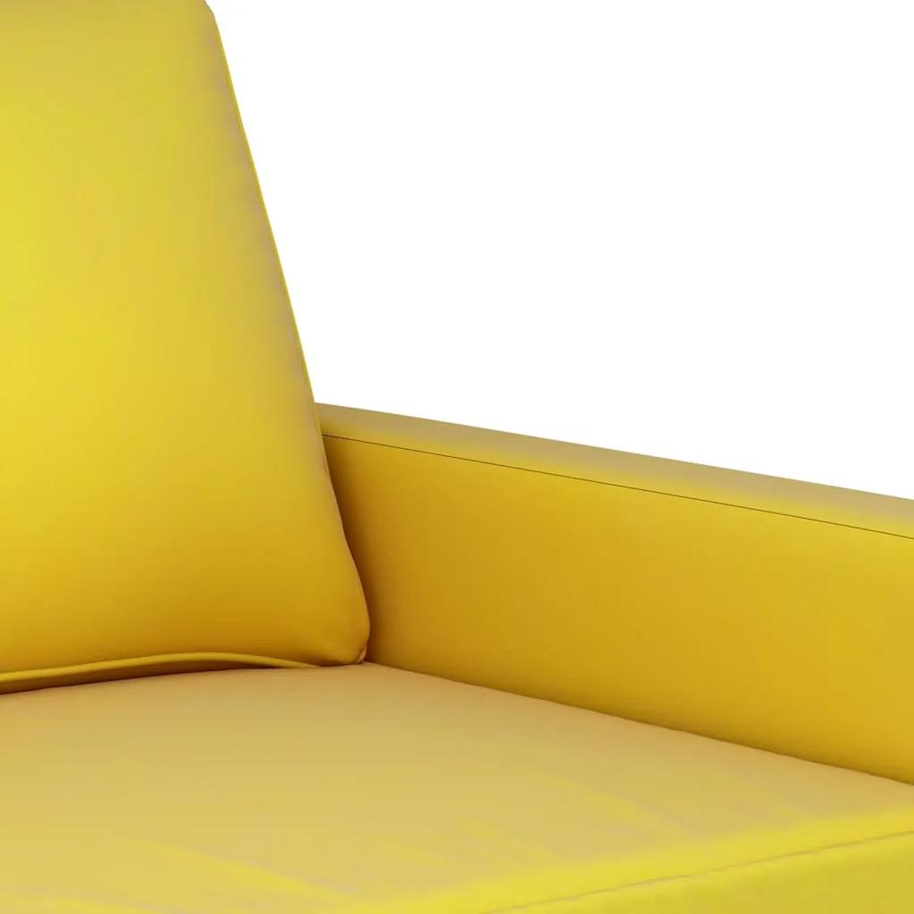 vidaXL Καναπές Διθέσιος Κίτρινος 120 εκ. Βελούδινος