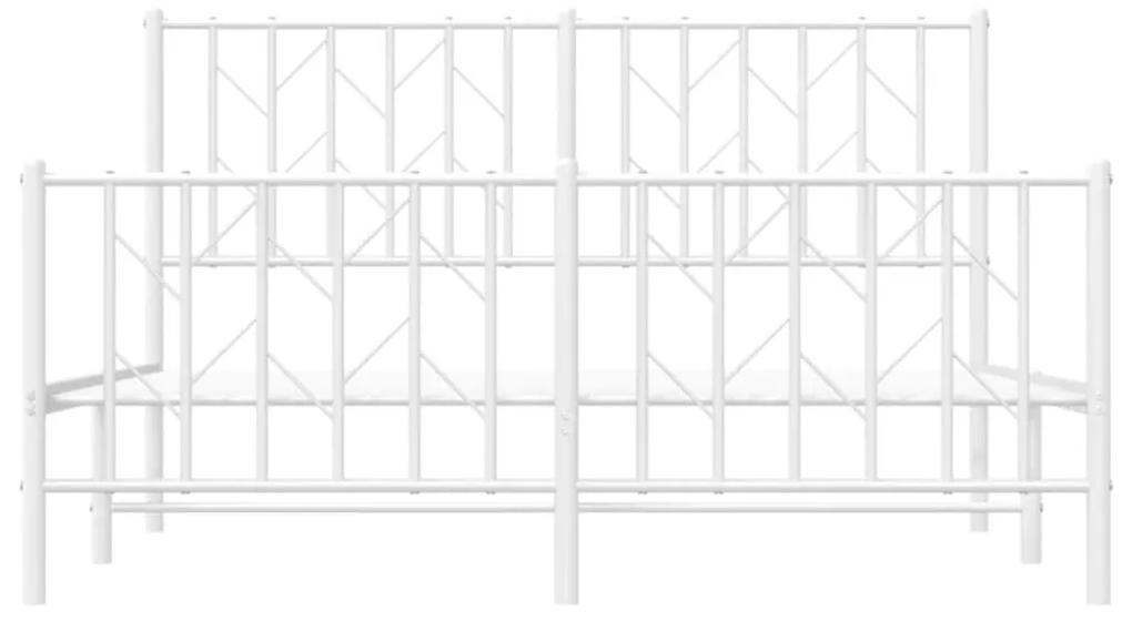 Πλαίσιο Κρεβατιού με Κεφαλάρι/Ποδαρικό Λευκό 140x200εκ. Μέταλλο