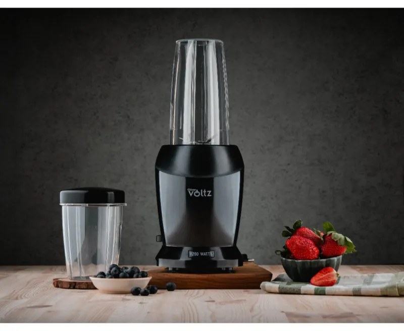 Nutri Blender Oliver Voltz OV51162D, 1200 W, 2 φλιτζάνια, BPA Free, 1L/800 ml, θρυμματισμός πάγου, μαύρο