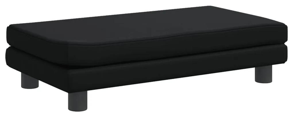 vidaXL Κρεβάτι Σκύλου με Προέκταση Μαύρο 100x50x30 εκ. Συνθετικό Δέρμα