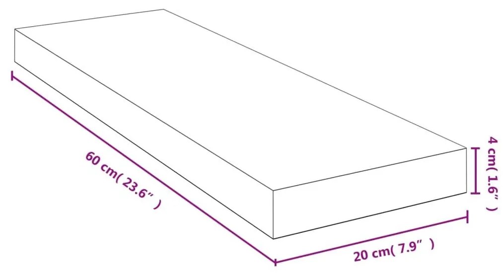 Ράφι Τοίχου 60 x 20 x 4 εκ. από Μπαμπού - Καφέ