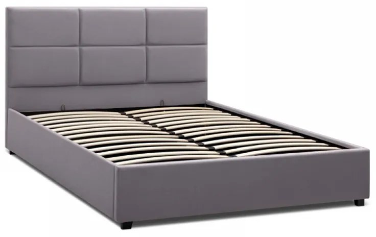 Κρεβάτι Kingston Megapap βελούδινο με αποθηκευτικό χώρο χρώμα γκρι 150x200εκ. - Βελούδο - GP002-0008,1