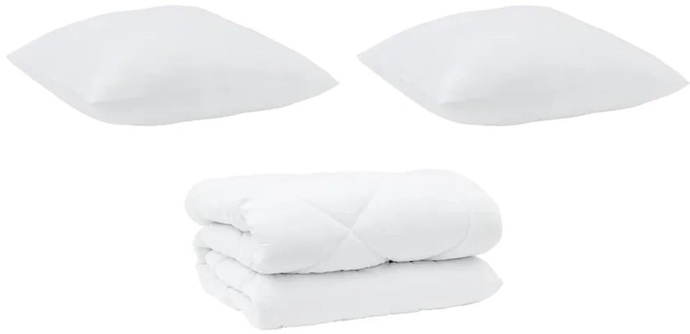 vidaXL Πάπλωμα Άλλο με μαξιλάρι 3 pcs Λευκό 200 x 200 cm Μικροΐνες