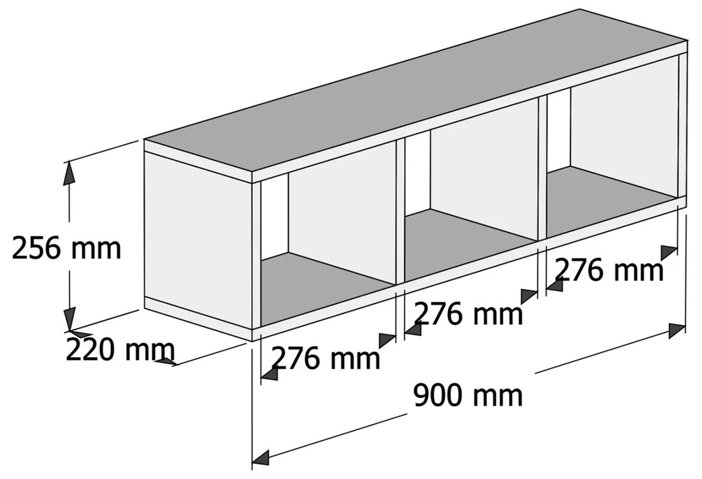 Ραφιέρα Τοίχου Μελαμίνης Sonama &amp; Λευκό 90x22x25,6Υ Εκ.