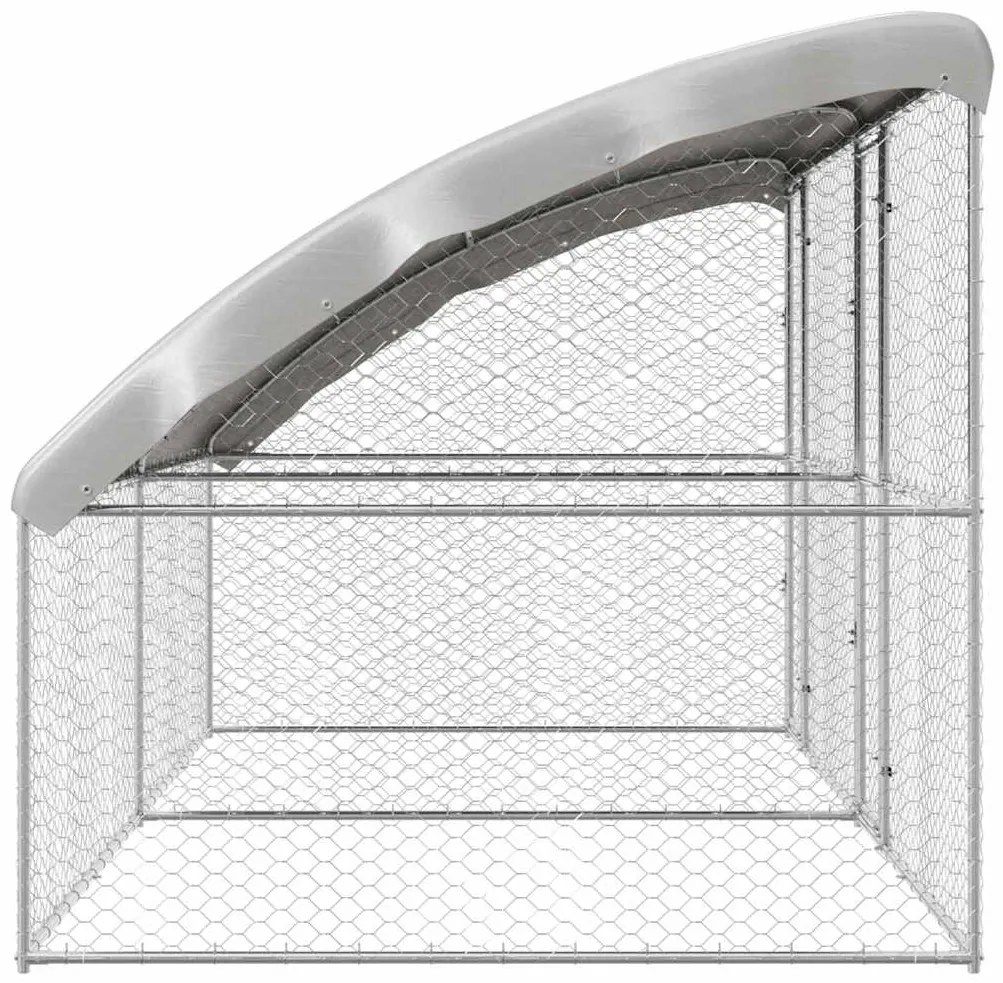 vidaXL Κλουβί Σκύλου με αποθήκευση 2 pcs Ασημί 4 x 2 x 2 m Ατσάλι