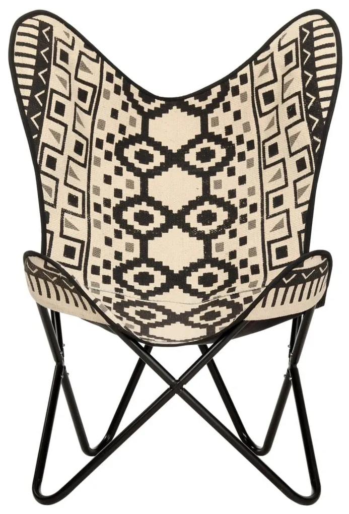 Καρέκλα Πεταλούδα με Τύπωμα από Καμβά - Μαύρο