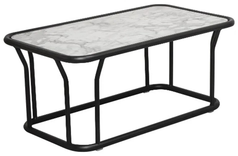 Τραπέζι Κήπου Nemo/T 02-00-0843 62x101x46cm Marble White-Black