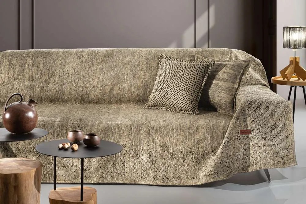 Ριχτάρι Πολυθρόνας Polycotton Chenille Nobel Natural 180x150εκ. Guy Laroche