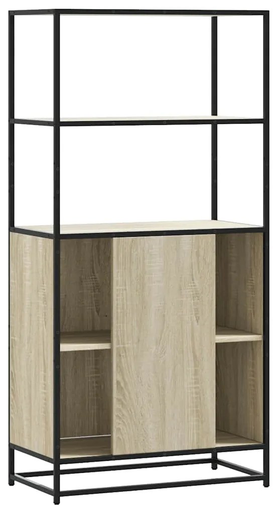 Highboard Δρυς sonoma 68x35x139 cm Επεξεργασμένο ξύλο μέταλλο - Καφέ
