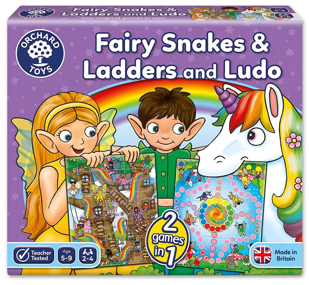 Fairy Snakes + Ladders and Ludo Board Game Orchard Toys