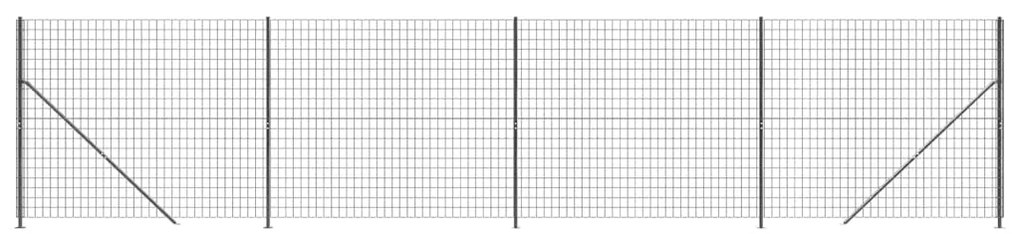 vidaXL Συρματόπλεγμα Περίφραξης Ανθρακί 1,6 x 10 μ. με Βάσεις Φλάντζα
