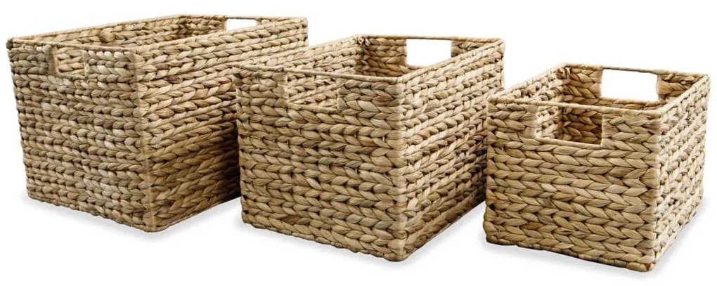 vidaXL Σετ Καλάθια Αποθήκευσης 3 Τεμαχίων από Υάκινθο του Νερού