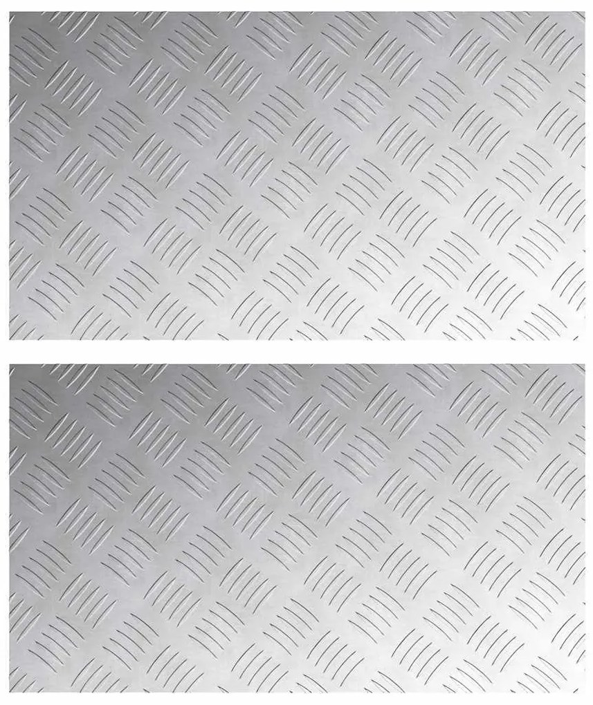 vidaXL Επιφάνειες Καρό 2 pcs Ασημί 70 x 40 cm Αλουμίνιο