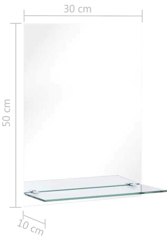 vidaXL Καθρέφτης Τοίχου με Ράφι 30 x 50 εκ. από Ψημένο Γυαλί