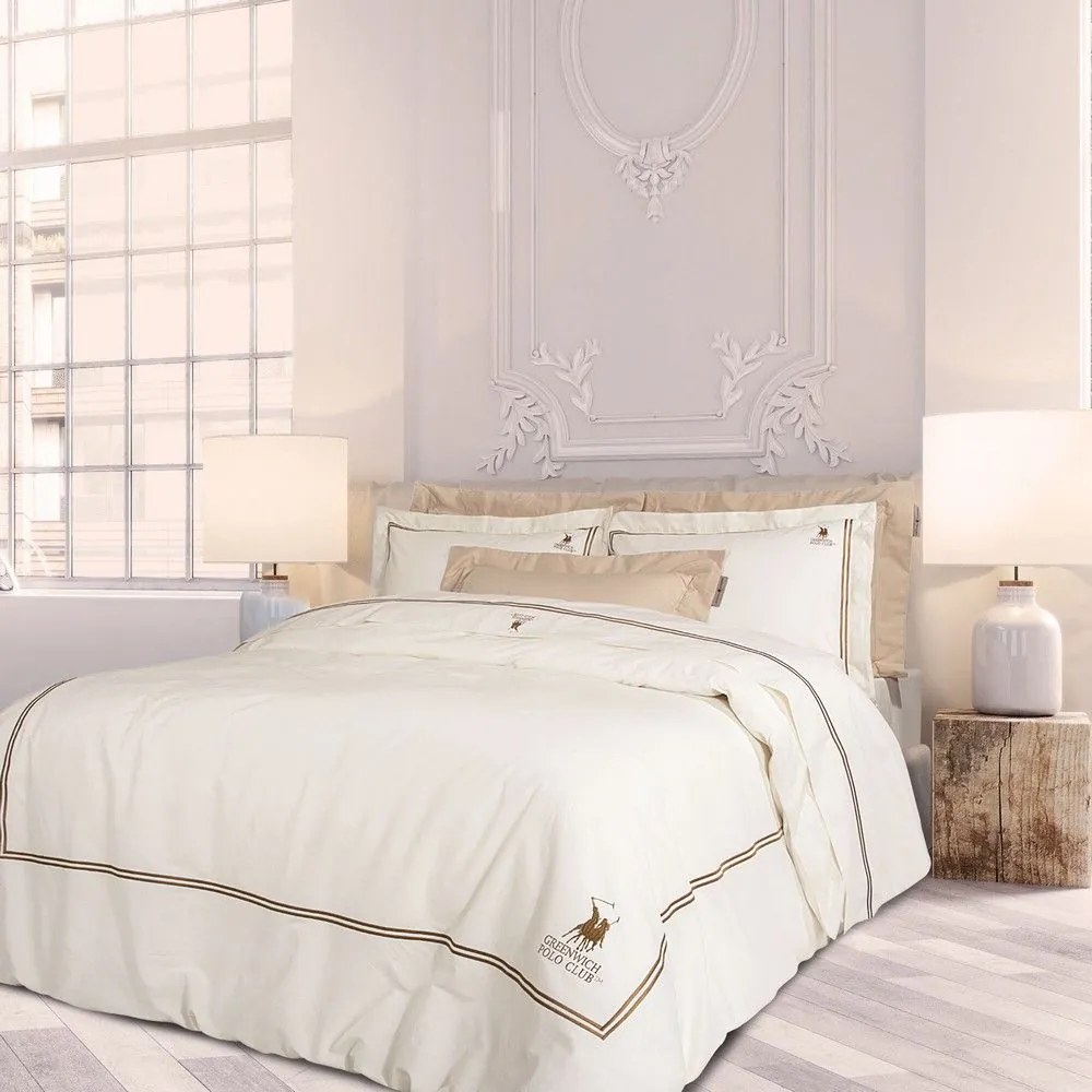 Παπλωματοθήκη 2128 (Σετ 3τμχ) Ivory Greenwich Polo Club Queen Size 220x240cm 100% Βαμβακοσατέν
