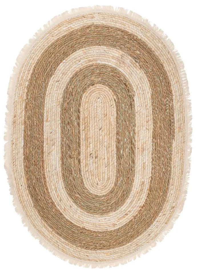 Χαλί Jute-Βαμβακερό Boho Οβάλ 70x100εκ. Καφέ-Natural iliadis 90158