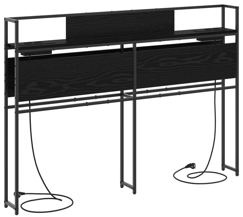 vidaXL Κεφαλάρι Αποθήκης Μαύρη δρυς 135 cm Επεξεργασμένο ξύλο