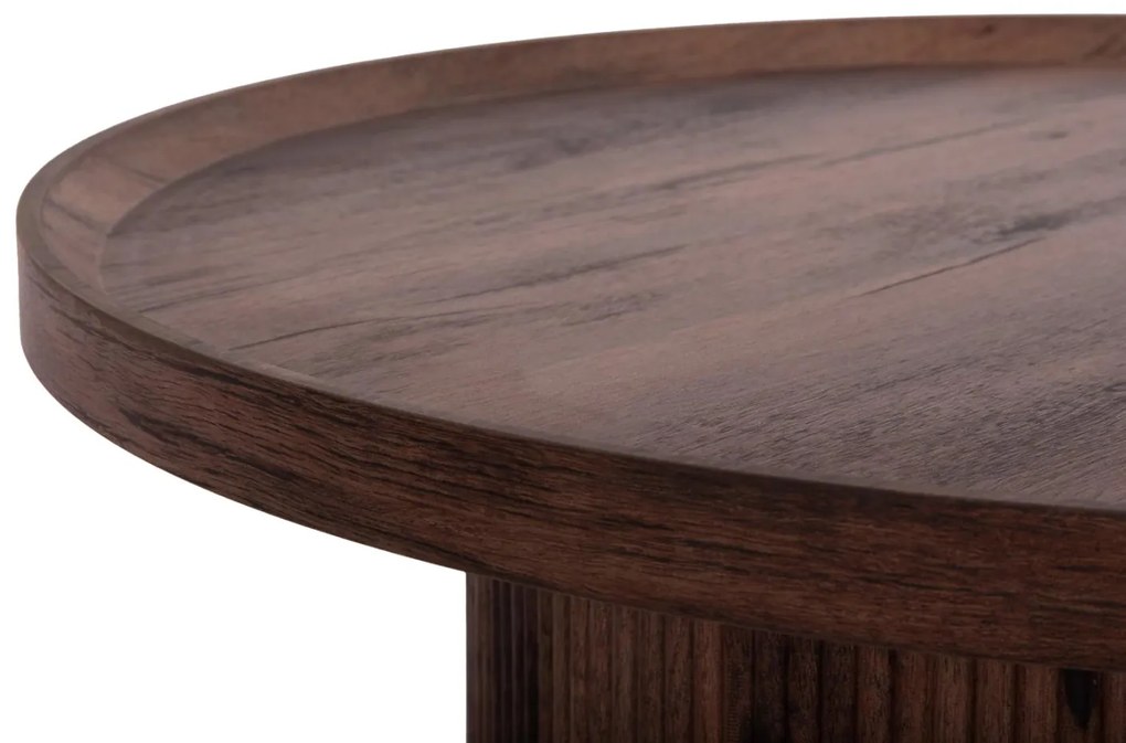 Τραπεζάκι σαλονιού MARGON C18026 MDF σε Σκούρο Καφέ Ξύλο Φ80x40,5Υεκ. 80x80x40.5 εκ.