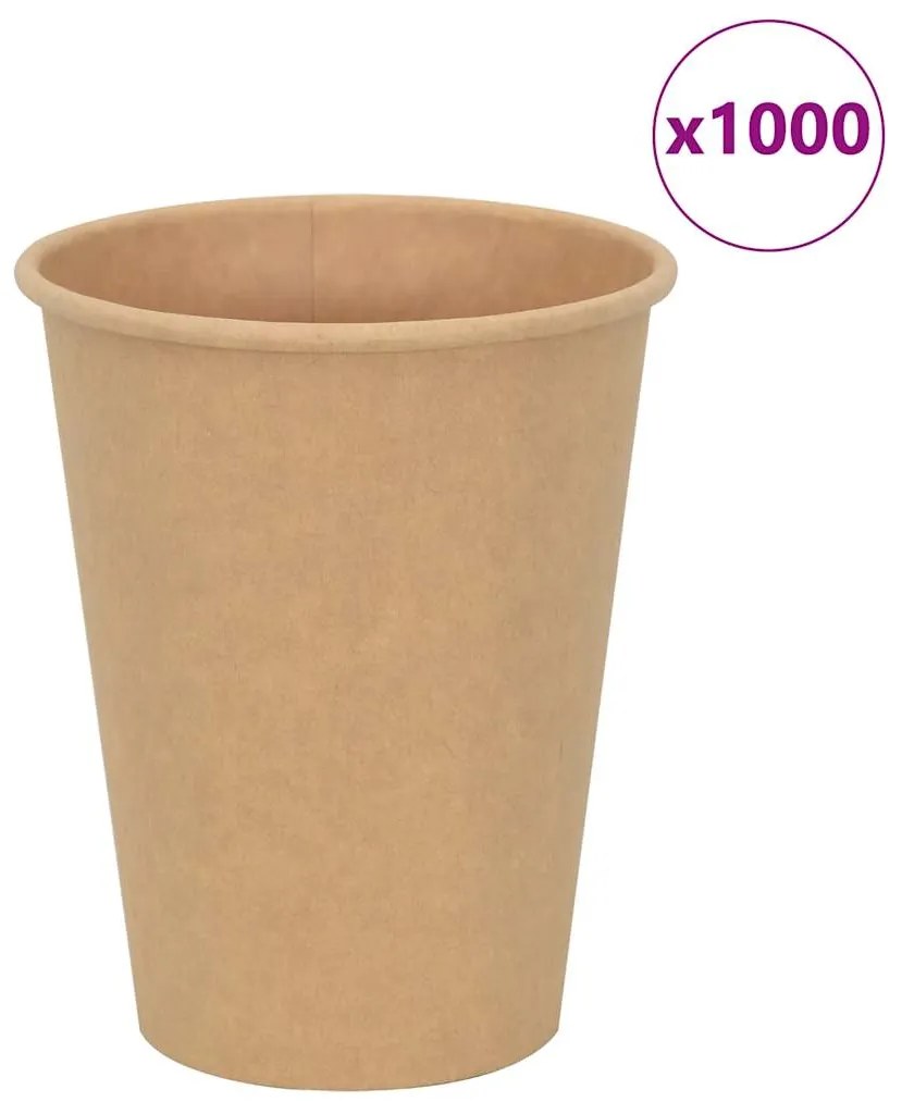 vidaXL Χάρτινα κύπελλα καφέ 1000 τεμάχια 12oz 300ml καφέ