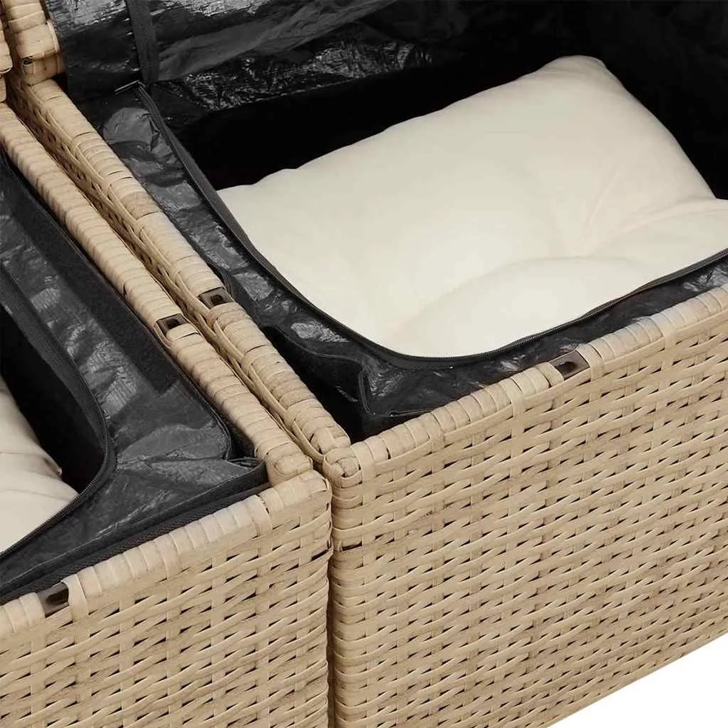 vidaXL Σετ Καναπέ Κήπου με μαξιλάρι 8 pcs Μπεζ, Κρέμα 55 x 55 x 37 εκ