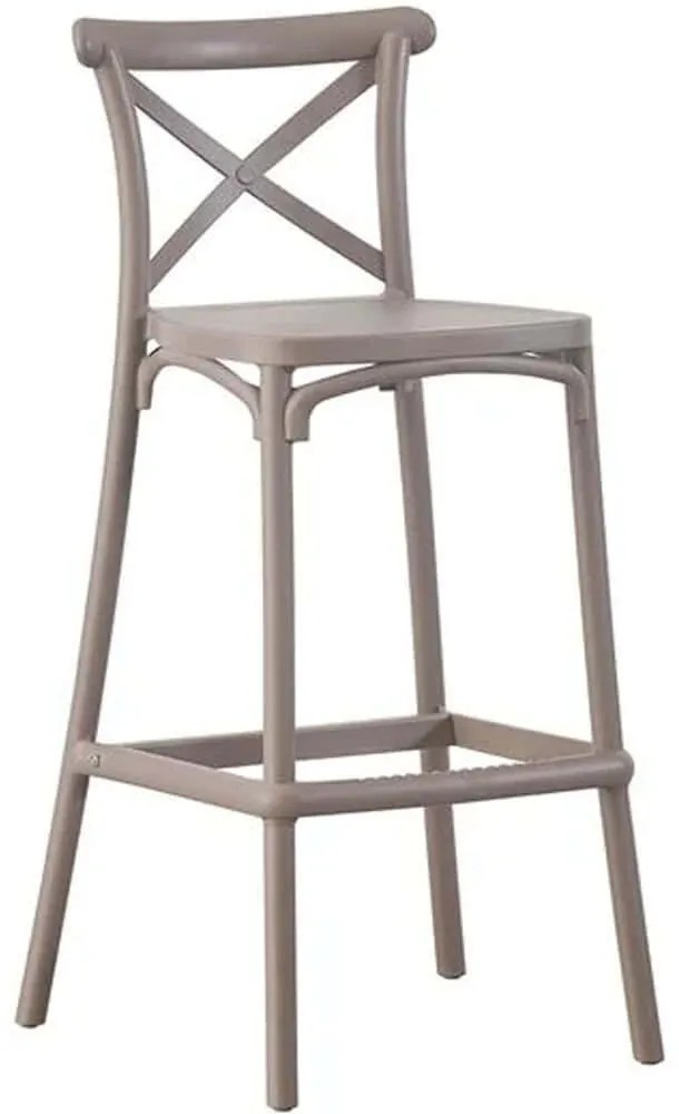 Σκαμπό Bar Με Πλάτη Destiny Ε388,3 53x45x75/107cm Mocha Polypropylene