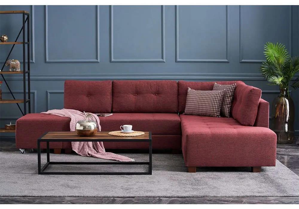 Καναπές - Κρεβάτι Γωνιακός (Δεξιά Γωνία) Manama 825BLC1185 280x206x85cm Claret Red