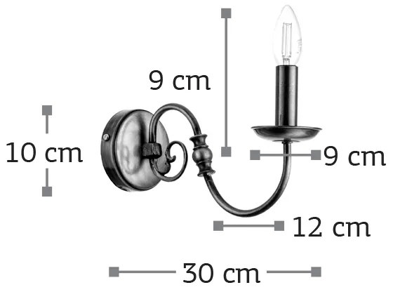 InLight Επιτοίχιο φωτιστικό από οξυντέ μέταλλο (43369)