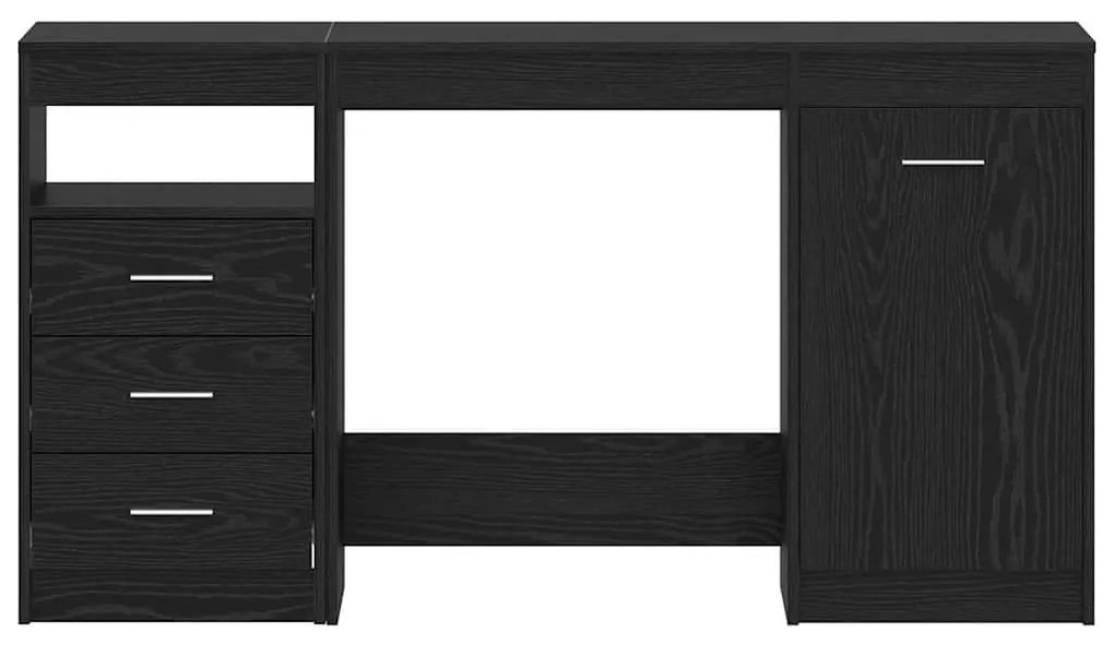 vidaXL Γραφείο με ράφι Μαύρη δρυς 140 x 50 x 76 εκ. Επεξεργασμένο ξύλο