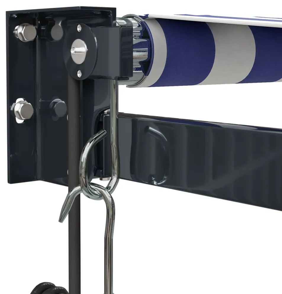 vidaXL Τέντα Πτυσσόμενη Αυτόματη Μπλε και Λευκή 4,5 x 3 μ.