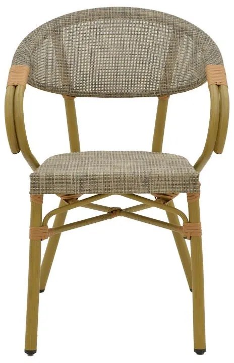 Καρέκλα - Πολυθρόνα Isaia φυσικό αλουμίνιο-textilene γκρι 57x57x83 εκ. 57x57x83 εκ.