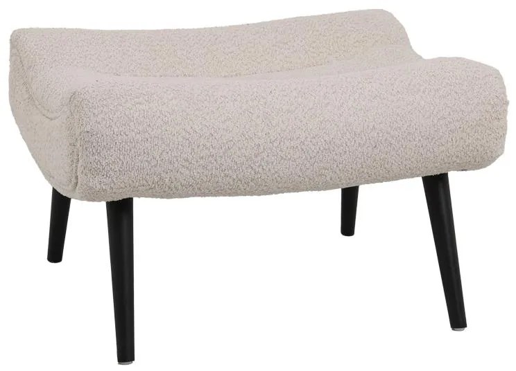 Σκαμπό - υποπόδιο Silla μπουκλέ ύφασμα σε μπεζ απόχρωση 68x58x40εκ 68x58x40 εκ.