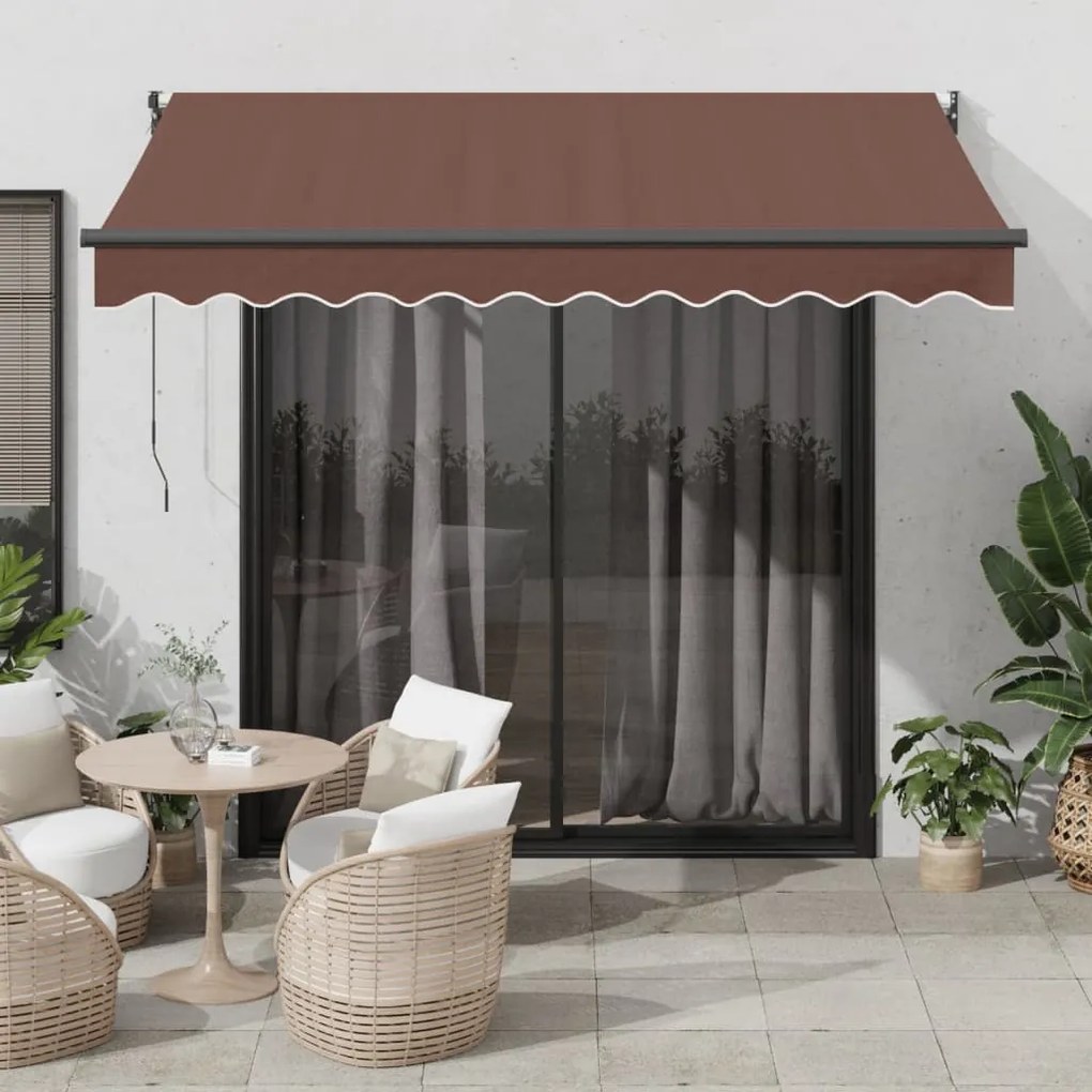 vidaXL Τέντα Πτυσσόμενη Αυτόματη Καφέ 300x250 εκ.