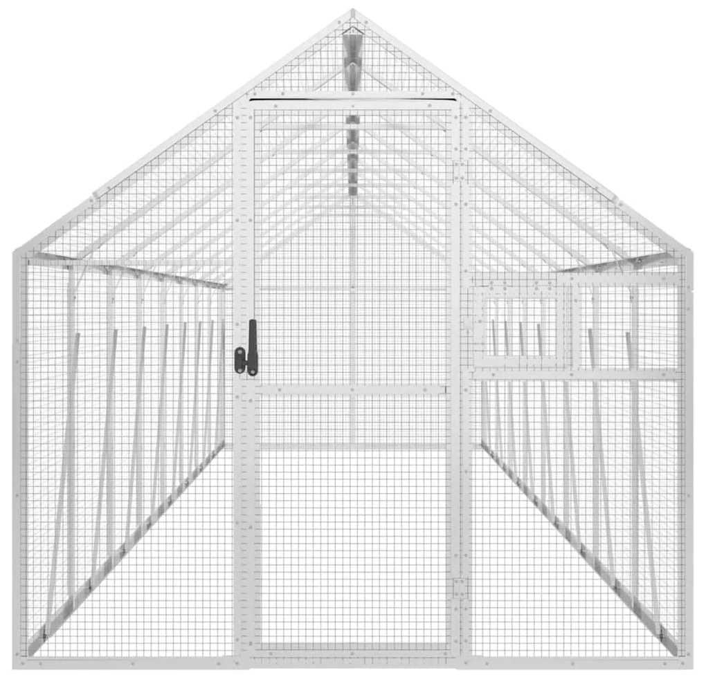 vidaXL Κλουβί Ασημένιο 1,79 x 8 x 1,85 μ. από Αλουμίνιο