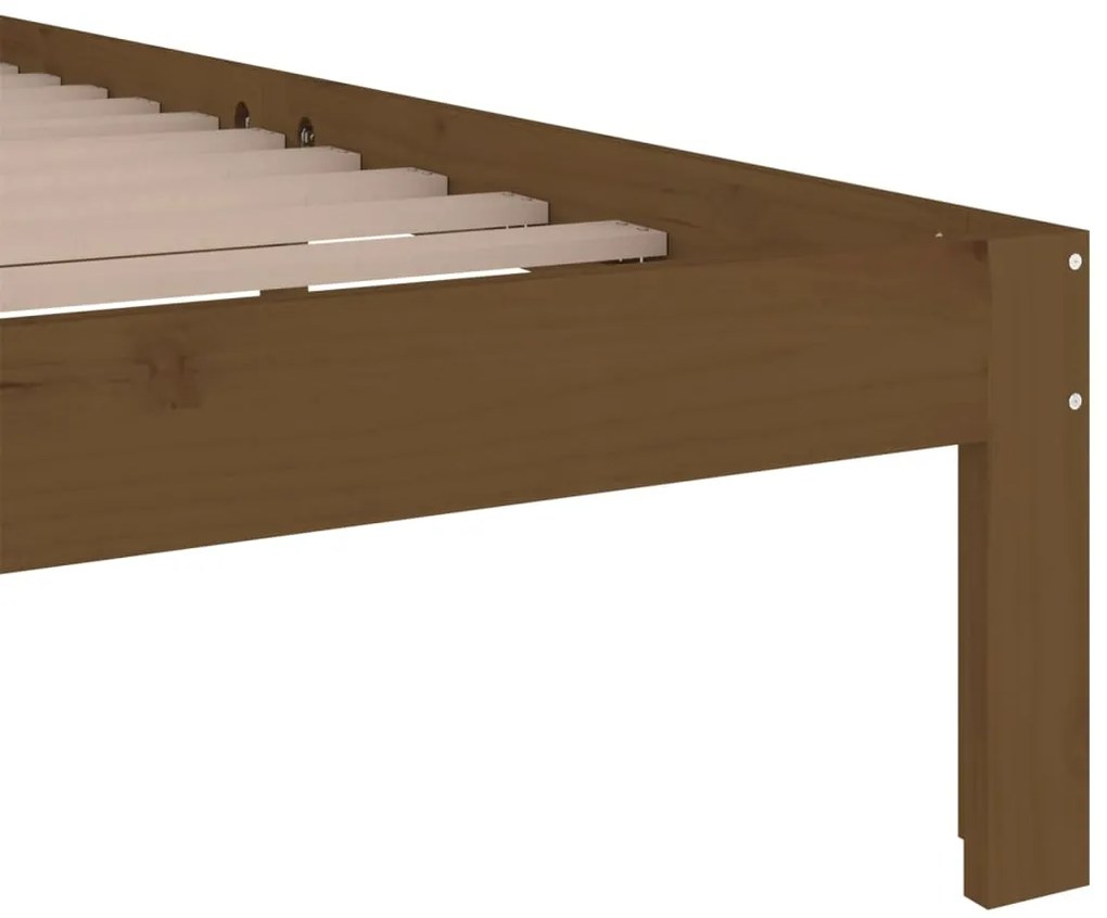 vidaXL Πλαίσιο Κρεβατιού Μελί 150 x 200 εκ. Μασίφ Ξύλο King Size