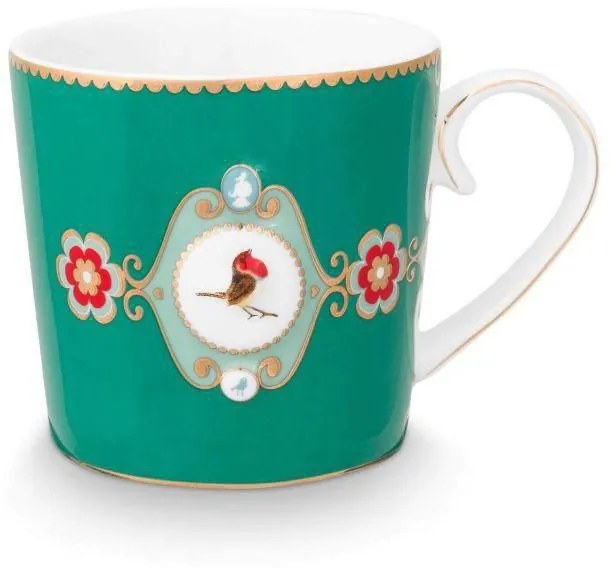 ΚΟΥΠΑ 150ml PIP STUDIO - LOVE BIRDS MEDALLION EMERALD-GREEN