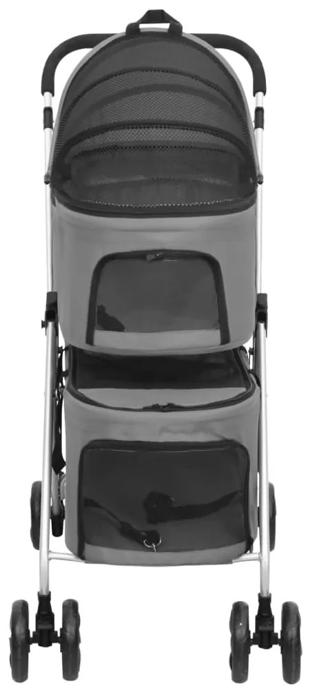 vidaXL Καρότσι Σκύλου Πτυσσόμενο Γκρι 83 x 48 x 97 εκ. Ύφασμα Oxford
