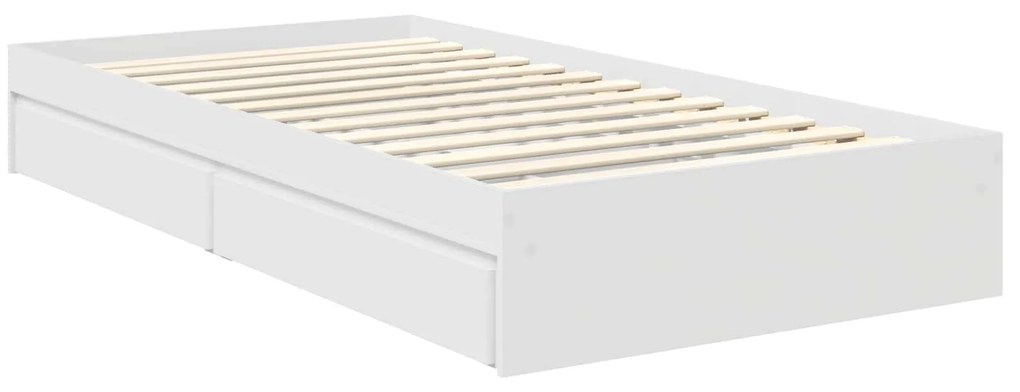 vidaXL Κρεβάτι Αποθήκης Λευκό 100 x 200 cm Επεξεργασμένο ξύλο