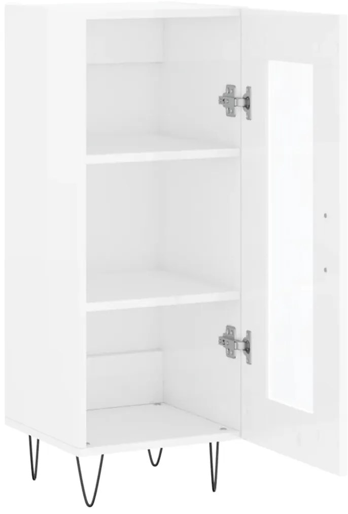 vidaXL Ντουλάπι Γυαλιστερό Λευκό 34,5x34x90 εκ. Επεξεργασμένο Ξύλο