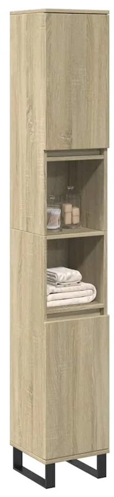 vidaXL Ντουλάπι Μπάνιου Sonoma Δρυς 30x30x190 εκ. Επεξεργασμένο Ξύλο