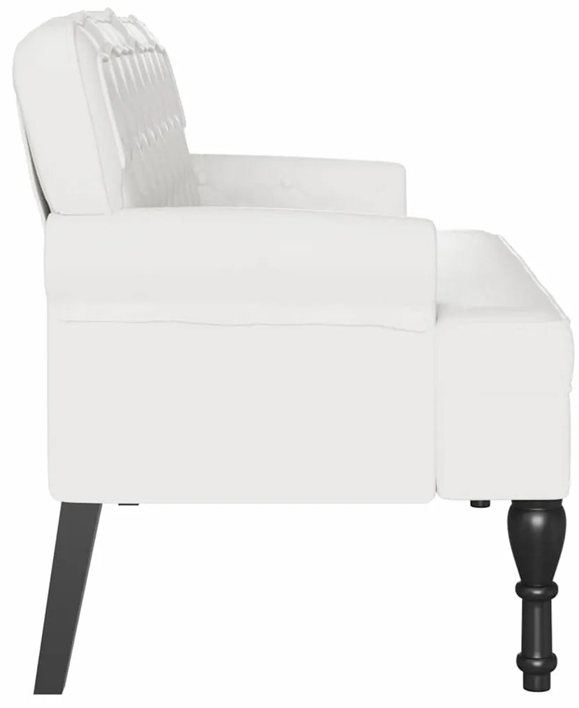 vidaXL Καναπές Chesterfield Λευκό 119.5 x 64.5 x 75 εκ. Τεχνητό Δέρμα