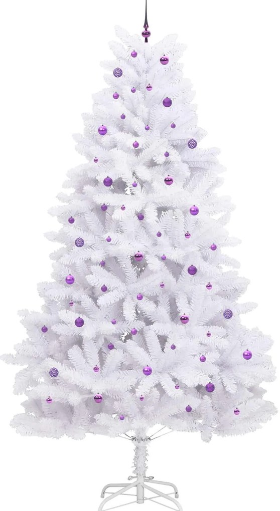 vidaXL Τεχνητό Χριστουγεννιάτικο Δέντρο με Άξονα με βάση Λευκό 300 cm