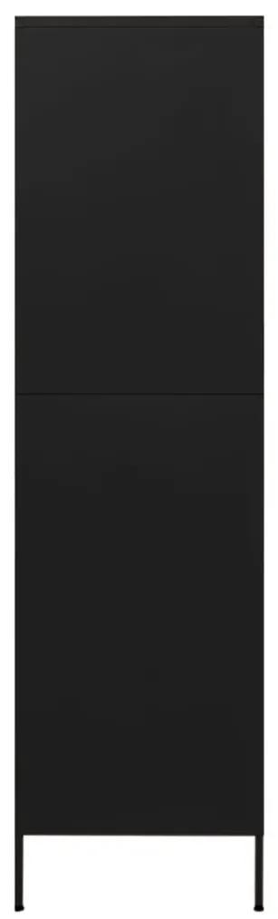 Ντουλάπα Μαύρη 90 x 50 x 180 εκ. από Ατσάλι - Μαύρο