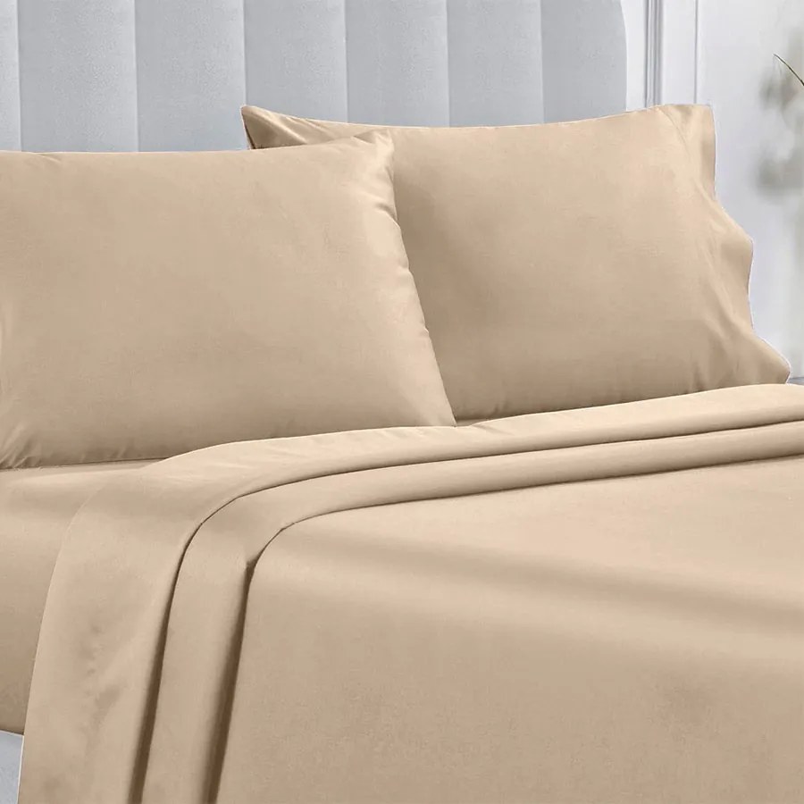 Σεντόνι King Size Με Λάστιχο (180x200+35) Whitegg BA169 Μπεζ