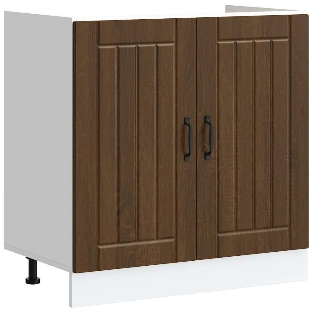 Ντουλάπι βάσης νεροχύτη "Lucca" Καφέ δρυς ξύλινο