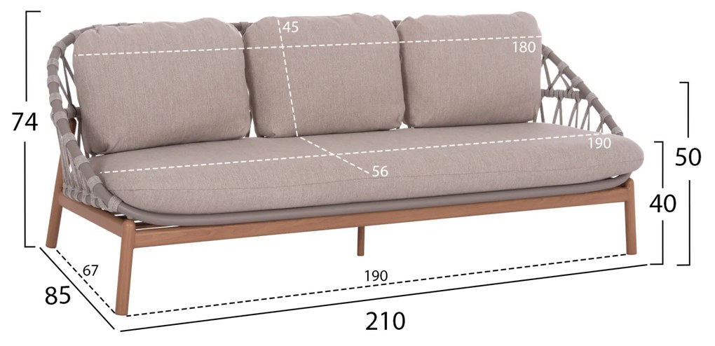 ΣΕΤ ΣΑΛΟΝΙ ΕΞ.ΧΩΡΟΥ 5ΤΜΧ KROM HM6360.02 ΑΛΟΥΜΙΝΙΟ--ΣΧΟΙΝΙ STRAP--3D PRINTED ΓΥΑΛΙ