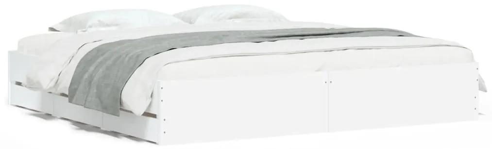 vidaXL Πλαίσιο Κρεβατιού με Συρτάρια Λευκό 160x200 εκ. Επεξεργ. Ξύλο