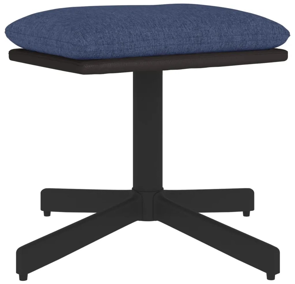 vidaXL Υποπόδιο Μπλε 60x60x36 εκ. Ύφασμα & Συνθετικό Δέρμα