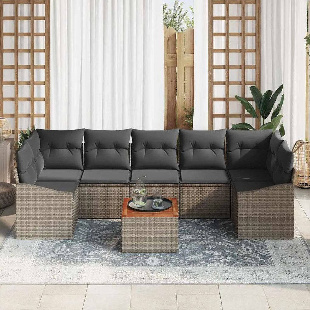 vidaXL Σετ Καναπέ Κήπου 8 pcs Γκρι