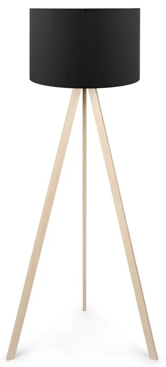 Φωτιστικό δαπέδου Rosling Mdf/ύφασμα Pvc χρώμα φυσικό/μαύρο 38x21x140εκ. - 0123